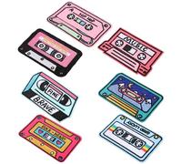 DOITOOL 7pcs Compact Clothes Patches Hot Melt Glue, Tape Shaped Cartoon Iron on Patches for Clothes and Hair Accessories, Hide Torn Spots, for Home Handicrafts