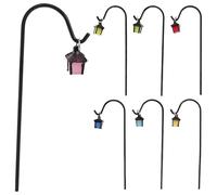 DOITOOL 7pcs Dollhouse Lantern Stake: Miniature Street Light Model with Shepherds Hook Glow in The Dark Mini Lamp Post Lantern - Fairy Garden Christmas Scene