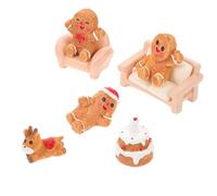 DOITOOL 7pcs Mini Resin Gingerbread Man Figurines Christmas Ornaments with High Craftsmanship for Table and Crafts, Unique Festive Holiday Spirit Decorations with Gift-ready Packaging