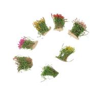 DOITOOL 7pcs Miniature Grass Cluster Artificial Vegetation Tufts for DIY Micro Landscape Model Train Railway Scenery Sand Table Garden Craft Decoration