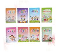 DOITOOL 8 Pcs Chinese English Writing Practice Copybook Set Grooved Calligraphy Tools for Preschool Beginners Fun Handwriting Workbook for Smooth Writing Experience