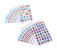 DOITOOL 80 Sheets Self Adhesive Glitter Letter Number Stickers for DIY Crafts Bright Paper Alphabet Decals for Wrapping Wall Window Classroom Decoration