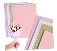 DOITOOL 80 Sheets Thick Tissue Paper Wrapping Pastel Colors Pearl White Pink Khaki Purple for Flower Bouquet Packaging Wedding Birthday Party Use