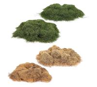 DOITOOL 80g Artificial Static Grass Tufts Set - 8mm Miniature Modeling Grass in Spring Green, Autumn Yellow, Winter Brown - Diorama Train Railroad Scenery and Fairy Garden