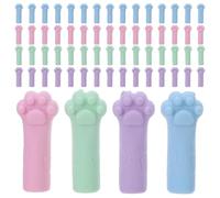 DOITOOL 80pcs Cat Paw Pencil Topper Erasers Set - Pastel Blue, Pink, Green Purple Eraser Caps for Pencils, Classroom Reward Prizes, Kawaii Stationery Accessories for School and Office