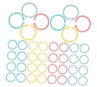 DOITOOL 80Pcs Colorful Loose Leaf Binder Rings Plastic Single Rings for Document Organization Scrapbooking Key Chains and DIY Projects Convenient to Open and Close