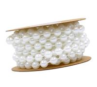 DOITOOL 8mm White Plastic Beads Chain Garland DIY Beads String for Bracelet Jewelry Making 3m Cotton Thread String and Crafting