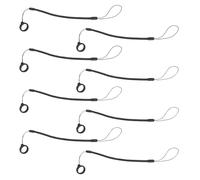 DOITOOL 8Pcs Black Elastic Stylus Pen Lanyard with Spring Coil Anti-Lost Pen Tether Rope for Tablet and Notebook Touchscreen Writing Portable with Clip for Counter Signing