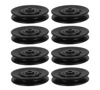 DOITOOL 8pcs Black Pa6 Exercise Cable Pulley Wheel with Protective Dust Cover and Smooth Operation for Home Gym Resistance Trainers, Replacement Part for Fitness Equipment