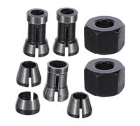 DOITOOL 8pcs Carbon Steel Router Collet Chuck Set 6mm 6.35mm 8mm Trimmer Clamping Adaptor for Engraving Machines Milling Equipment Router Parts Accessories