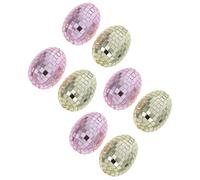 DOITOOL 8pcs Easter Mirror Ball Glass Orbs Hanging Ornaments Decorative Shiny Reflective Eggs Multi-color Set for Holiday Décor and Centerpiece Bowls Random Color