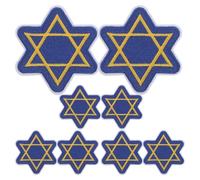 DOITOOL 8pcs Happy Hanukkah Patches: Star of David Embroidered Sew Applique - Chanukah Repair Appliques for Clothing Jacket Jeans Pants Backpack Hat