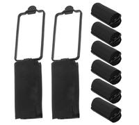 DOITOOL 8pcs Heatless Sponge Hair Rollers for Women Soft Sleeping Curlers with Self-holding Design, Black Cloth Rollers for Bangs and Hair, Prevents Heat Damage, Suitable for Sensitive