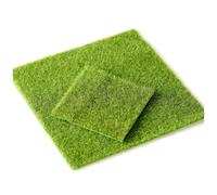 DOITOOL 8Pcs Lifelike Artificial Grass Miniature Lawn Ornaments Green PVC Recyclable Micro Landscape Garden Decor for DIY Small Gardening