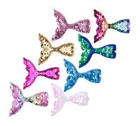 DOITOOL 8pcs Mermaid Tail Glitter Hair Clips Cute Decorative Duckbill Claws in White Yellow Green Blue Pink for Birthday Party Festival Valentine's Day