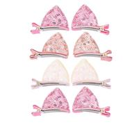 DOITOOL 8pcs Sequins Cat Ear Hair Clips Kitten Ear Barrette Set Comfortable to Wear Pvc and Nylon Material for Women and Everyday Hair Accessories Random Color