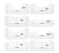 DOITOOL 8pcs Shirt Centering Alignment Tool Set Accurate Ruler for Clothing Chart T Shirt Measuring Practical Neck Calibration Tool for Design Alignment