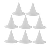 DOITOOL 8pcs White Paper Witch Hats for DIY Crafting Sized Halloween Party Decoration Hardwearing Paintable Hats for Creative Artistic Expression and Family Art Activities