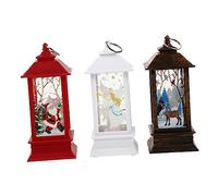 DOITOOL 9 pcs LED Christmas Lantern Decorative Candle Light Decoration with Reindeer Santa Angel Designs for Cozy Xmas Party Home Festival Ambiance