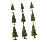 DOITOOL 9pcs Miniature Fairy Garden Trees for DIY Crafts Micro Landscape Plant Ornaments Military Green Model Trees for Dollhouse Scenery Train Scenery Urban Planning and Creative Projects