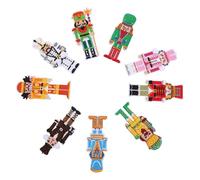 DOITOOL 9pcs Nutcracker Embroidered Iron Patches for Christmas Decoration Fabric Appliques for Clothes Hats Bags Easy Adhesive Backing Festive Holiday Sew Patches