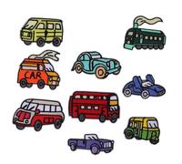 DOITOOL 9pcs Sew on Cartoon Car Embroidered Patches for Clothes Decoration and Hole Repair Cotton Fabric Applique with Bright Appearance Suitable for Sweaters and Clothes