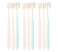 DOITOOL 9pcs Soft Bristle Toothbrush Wide and Thin Brush Head Gentle on Teeth and Gums Plastic Household Toothbrush for Adults Clean Teeth More Thoroughly