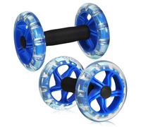 DOITOOL Ab Roller Exercise Wheel Dual Wheels Design Non-slip Handles Lightweight Fitness Roller Effective Tummy Trimmer Gym Device Home Workouts