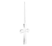 DOITOOL Acrylic Cross Ornament with Stable Base and Hole for Hanging, Classic Chic Christmas Hanging Decoration for Bedroom and Table Decor, Unique Holiday Ornament for Christmas Home
