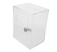 DOITOOL Acrylic Donation Box with Lock and Slot Secure Suggestion Box for Collecting Donations and Holding Raffles for Money and Notes