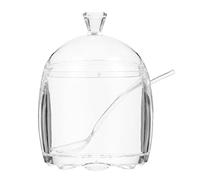DOITOOL Acrylic Sugar Jar, Clear Sugar Bowl Set with Lid Serving Spoon Salt Pot Pepper Storage Jar Seasoning Pot Dispenser Container Sugar Box Condiment Racks Holder for Home Kitchen