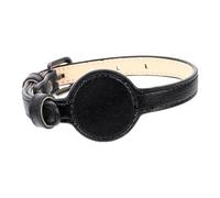 DOITOOL Adjustable Black Pu Tracker Cat Collar with Holder, Lightweight Anti-lost Pet Collar for Small Cats and Puppies, Outdoor Tracking Neck Accessory