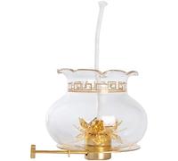 DOITOOL Adjustable Glass Kerosene Lamp Shade with Cotton Thread Windproof Oil Lamp Cover Replacement Glass Light Chimney for Home Decoration and Protection