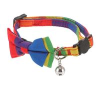 DOITOOL Adjustable Rainbow Dog Collar with Bow Tie Pet Cat and Kitten Collar for Daily Wear Parties Comfortable Fit Easy to Spot Bright Color Gift for Pets and Friends