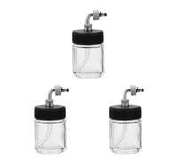 DOITOOL Airbrush Bottles Set 3 Pieces 22Cc Clear Glass Paint Cups with Caps and Adaptors for Siphon Feed Airbrush Compatible with Master and Badger Models