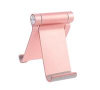 DOITOOL Aluminium Alloy Folding Phone Stand Durable Desktop Holder for Mobile Phones and Tablets Portable Tablet Bracket with Dual Slots Stable Office and Home Use Rose Gold