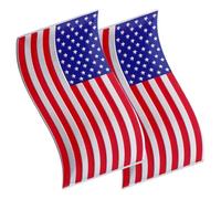 DOITOOL American Flag Unique Flag Shaped Design 2pcs Car Decal Sticker Waterproof Aluminum Material with Easy Installation and Removal for Trucks and Motorcycles for Outdoor