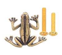 DOITOOL Antique Brass Frog Drawer Pull Handle, Single Hole Cabinet Knob for Wardrobe and Bedroom Furniture, Vintage Animal Design Home Decor Hardware