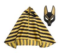 DOITOOL Anubis Mask with Kerchief Halloween Costume Plastic Mask Egyptian Death God Cosplay Party Prop for Masquerade Carnival and Theatrical Events