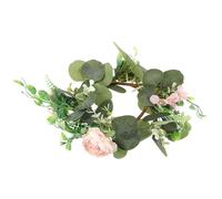 DOITOOL Artificial Eucalyptus Candle Ring Wreath with Realistic Leaves Pillar Candle Holder Decor for Wedding Festival Home Hanging Tabletop and Door Decoration
