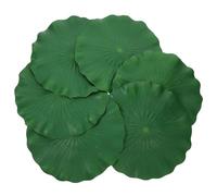 DOITOOL Artificial Lily Pads for Pond: 6 Pcs Artificial Floating Foam Lotus Leaves 11 inch Realistic Water Lily Pads Ornaments for Koi Fish Pool Patio Aquarium Decor, Green