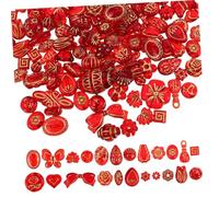 DOITOOL Assorted Vintage Transparent Red Beads Floral Leaf Butterfly Teardrop Spacer Beads for DIY Jewelry Making Bracelet Necklace Crafting Sturdy Craft for Earrings and Accessories