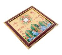 DOITOOL Bagua Mirror Ornament for Evil Exorcism and Blessing Square Chinese Feng Shui Craft Decor Wear-resistant Material Wall Door Hanging for Fortune and Luck