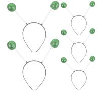 DOITOOL Ball Shape Hair Hoops with Green Glitter Foam Balls 5Pcs Decorative Headdress for Masquerade Party and Stage Performance