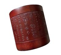 DOITOOL Bamboo Carved Pen Holder Vintage Chinese Style Stationery Storage Box for Office and Home Decorative Desk Organizer Unique Design Random Style
