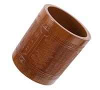 DOITOOL Bamboo Pen Holder Desktop Stationery Organizer with Large Capacity Rounded Edges Lightweight Stable Design Multifunctional Vintage Chinese Style Pen Storage Container for Office