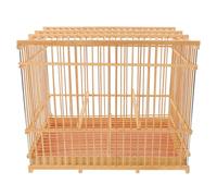 DOITOOL Bamboo Small Bird Cage Rectangular 30X20X24Cm Lightweight Portable Pet Cage with Removable Tray and Hook for Finch Canary Parakeet Outdoor Indoor Use