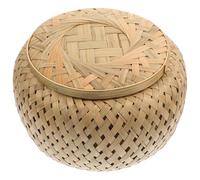 DOITOOL Bamboo Woven Storage Basket with Lid, Handcrafted Woven Design for Sturdy and Fresh Rustic Style, Suitable for Hotel and Room Use, for Storing Many Items and Organizing Daily