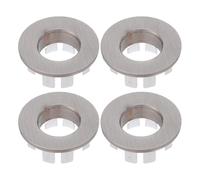 DOITOOL Bathroom Sink Overflow Hole Covers Vanity Drain Inserts Nickel Brushed Copper 4pcs Decorative Metal Basin Overflow Caps for 22-24mm Holes