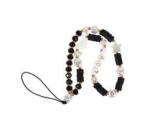 DOITOOL Beaded Mobile Phone Strap Lost Wrist Lanyard with Moon and Star Charms Cute Phone Decoration for Smartphones and Players Lightweight and Easy to Use